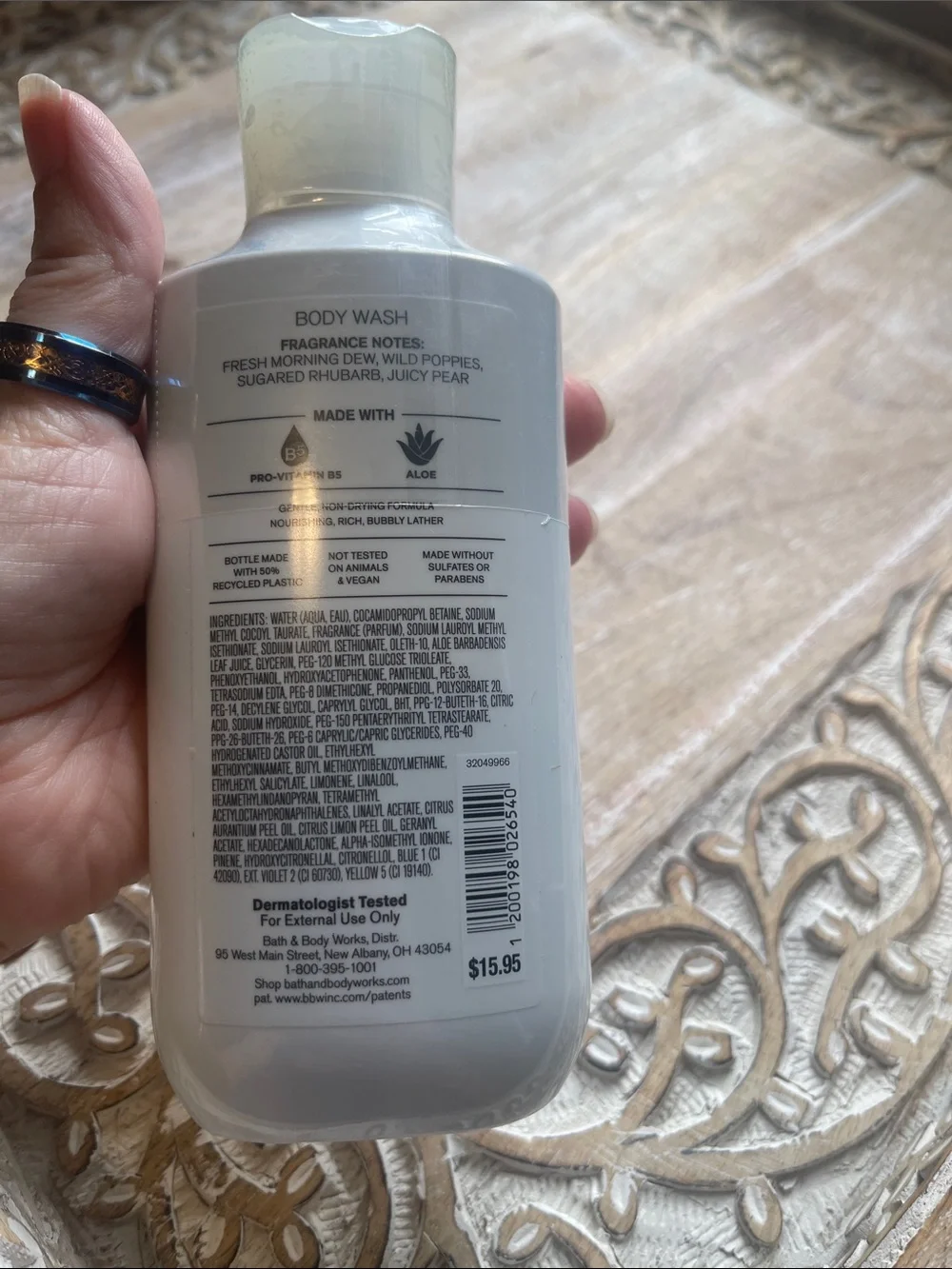 Bath & Body Works Poppy Body Wash — Red Floral Label